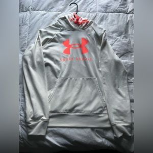 White and pink Under Armour hoodie